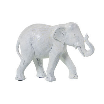 Prydnadsfigur Alexandra House Living Vit Plast Elefant 10 x 18 x 24 cm