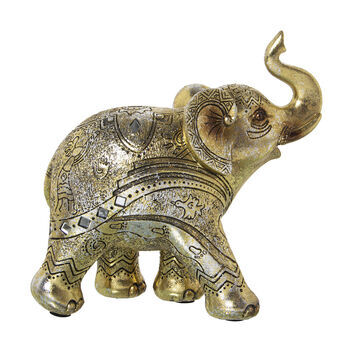 Prydnadsfigur Alexandra House Living Gyllene Plast Elefant 12 x 22 x 22 cm