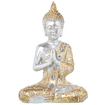 Prydnadsfigur Alexandra House Living Gyllene Silvrig Plast Buddha 18 x 28 x 40 cm