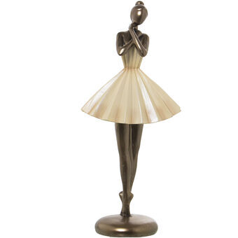 Prydnadsfigur Alexandra House Living Beige Gyllene Plast Ballerina 13 x 17 x 32 cm