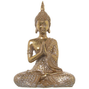 Prydnadsfigur Alexandra House Living Gyllene Plast Buddha 12 x 20 x 27 cm