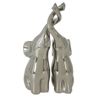 Sats med figurer Alexandra House Living Keramik Elefant Silvrig 12 x 18 x 31 cm (2 Delar)