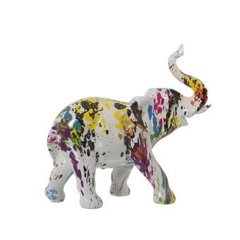 Prydnadsfigur Alexandra House Living Multicolour Plast Elefant Måla 14 x 30 x 28 cm