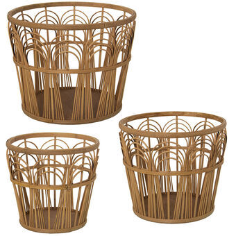 Set med planteringskärl Alexandra House Living vide Rattan (3 Delar)