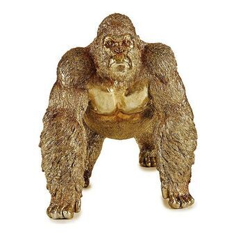 Prydnadsfigur Gorilla Gyllene Harts (20 x 27,5 x 34 cm)