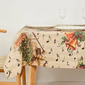 Fläckresistent bordsduk i harts Belum Christmas Sheet Music 140 x 140 cm