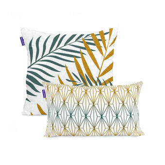 Kuddfodral HappyFriday Blanc Foliage mint Multicolour 2 Delar