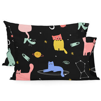 Örngott HappyFriday Aware Cosmic cats Multicolour 50 x 75 cm (2 antal)