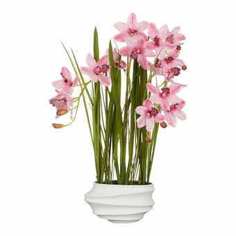 Dekorativ växt Mica Decorations Cymbidium Polyester Orkidé 81 x 49 x 40 cm Konstgjord