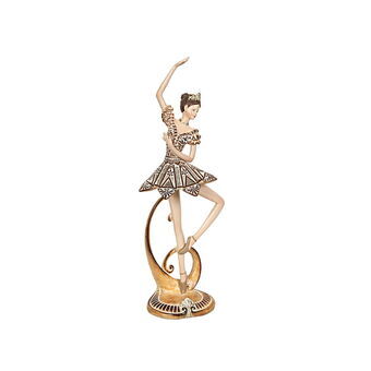 Prydnadsfigur Romimex Gyllene Harts Ballerina 13 x 38 x 9 cm