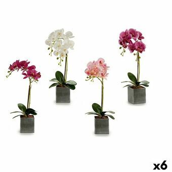 Dekorativ blomma Orkidé Plast 14 x 51 x 18 cm (6 antal)