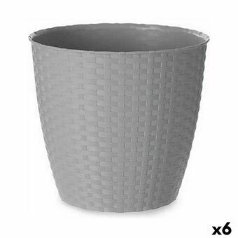 Kruka Stefanplast Grå Plast 24 x 22,3 x 24 cm (6 antal)