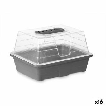 Växthus Grå Transparent Plast 21,5 x 12,8 x 17,4 cm (16 antal)