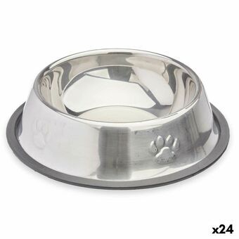 Hundmatare Silvrig Grå Gummi Metall 35 x 0,03 x 25 cm (24 antal)