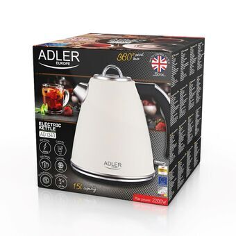 Vattenkokare Adler AD 1343 creme Beige Rostfritt stål 2200 W 1850 W 1,5 L