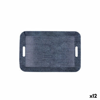 frukostbricka Quid Habitat Blå Plast 33 x 23 x 4 cm Med handtag Denim (12 antal)