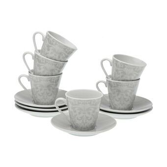 Set med 6 kaffekoppar Versa Damasco Porslin