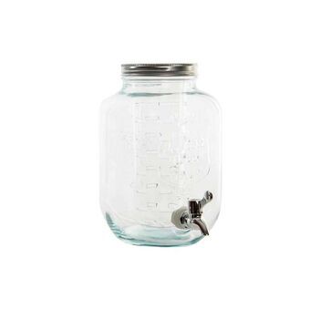 Vattendispenser DKD Home Decor Silver Transparent Glas Järn ABS PS (15 x 22 x 25 cm)