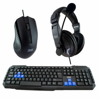 Gaming-pack 3GO COMBODRILEH2 Svart Multicolour Qwerty Spanska