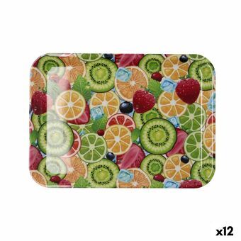 frukostbricka Quid Habitat Multicolour Plast 32 x 23 x 1,7 cm Med handtag Frukter (12 antal)