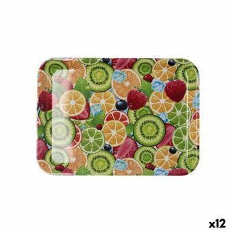 frukostbricka Quid Habitat Multicolour Plast 28 x 20 x 1,5 cm Med handtag Frukter (12 antal)