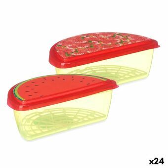 Lunchlåda Frukt Jordgubbe Vattenmelon Plast 23 x 8 x 13 cm (24 antal)