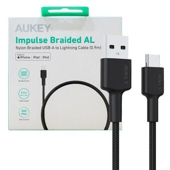 Kabel USB till Lightning Aukey CB-CD30 Svart 90 cm