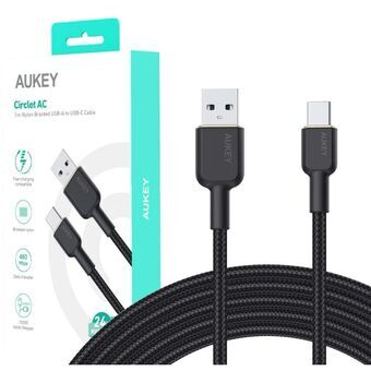 USB-C-kabel till USB Aukey CB-NAC1 Svart 1 m