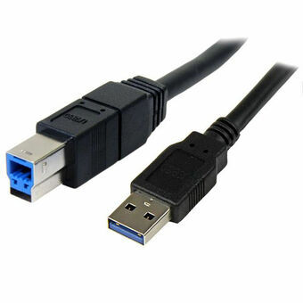 USB A till USB B Kabel Startech USB3SAB3MBK Svart