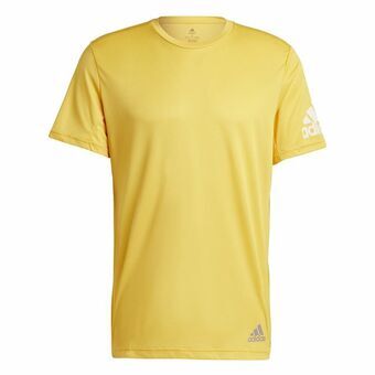 T-shirt med kortärm Herr Adidas Run It Gul - L