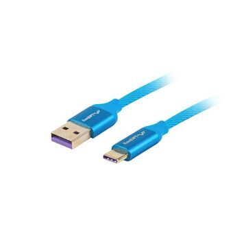 USB A till USB C Kabel Lanberg CA-USBO-21CU-0005-BL Blå 50 cm 0,5 m