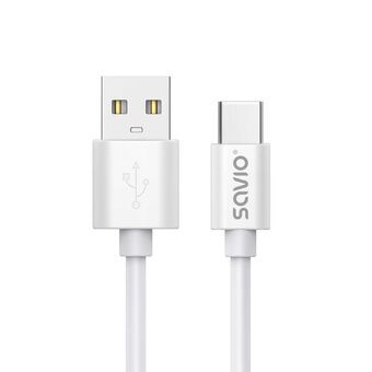 USB A till USB C Kabel Savio CL-168 Vit 3 m