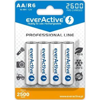 Laddningsbara Batterier EverActive EVHRL6-2600 2500 mAh 1,2 V