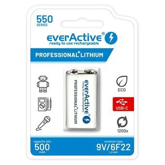 Laddningsbara Batterier EverActive EVHR22-550C 9 V