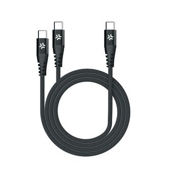 USB-C-kabel Celly USBC2USBCBK Svart 1,3 m