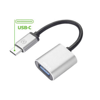 USB A till USB C Kabel Celly PROUSBCUSBDS Silvrig