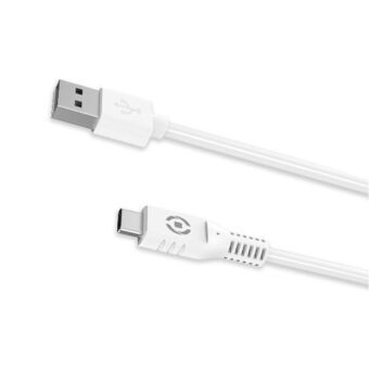 USB A till USB C Kabel Celly USB-CWH Vit 1 m