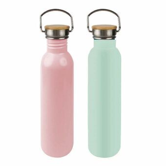 Termisk flaska i rostfritt stål DKD Home Decor Rosa Himmelsblå (7 cm) (25 cm) (800 ml)