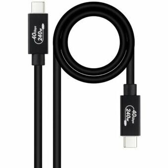 USB-kabel NANOCABLE 10.01.5002 Svart 1,8 m (1 antal)