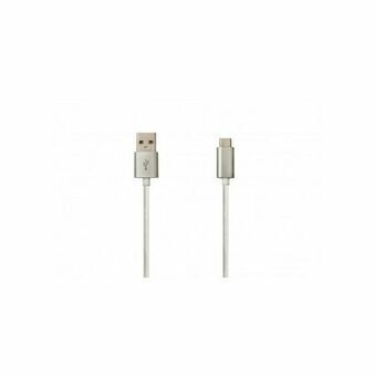 USB A till USB C Kabel DCU 391156 Silvrig (1 m)