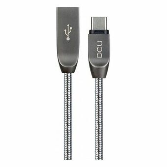 USB A till USB C Kabel DCU 30402015 metallic Silvrig 1 m