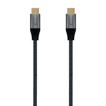 USB-C-kabel Aisens A107-0634 2 m Grå (1 antal)