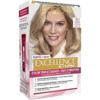 Permanent färg Excellence L\'Oreal Make Up Ljust askblont N 9,1