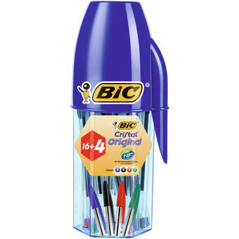 Penna för flytande bläck Bic 929081 1 mm Blå Multicolour (20 antal)