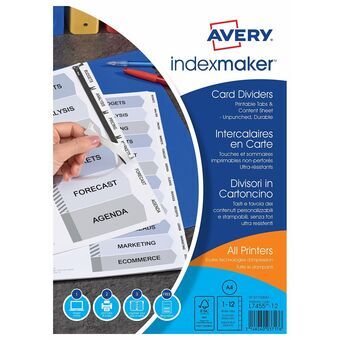 Separatorer Avery 1732061 Vit Papp (1 antal)