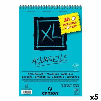 Ritblock Canson AQUARELLE XL 21 x 29,7 cm 5 antal 30 Blad 300 g/m² 210 x 297 mm