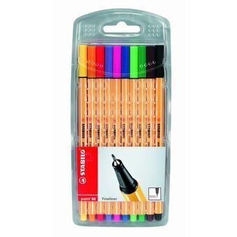 Tuschpennor Stabilo 8810 Multicolour (10 Delar)