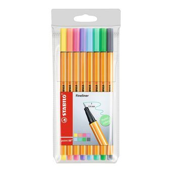 Tuschpennor Stabilo 88/8-01 Multicolour (8 Delar)