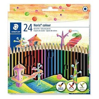 Färgpennor Staedtler 185 C24 Multicolour 24 Delar Vit