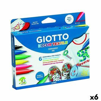 Tuschpennor Giotto Decor Textile Multicolour (6 antal)